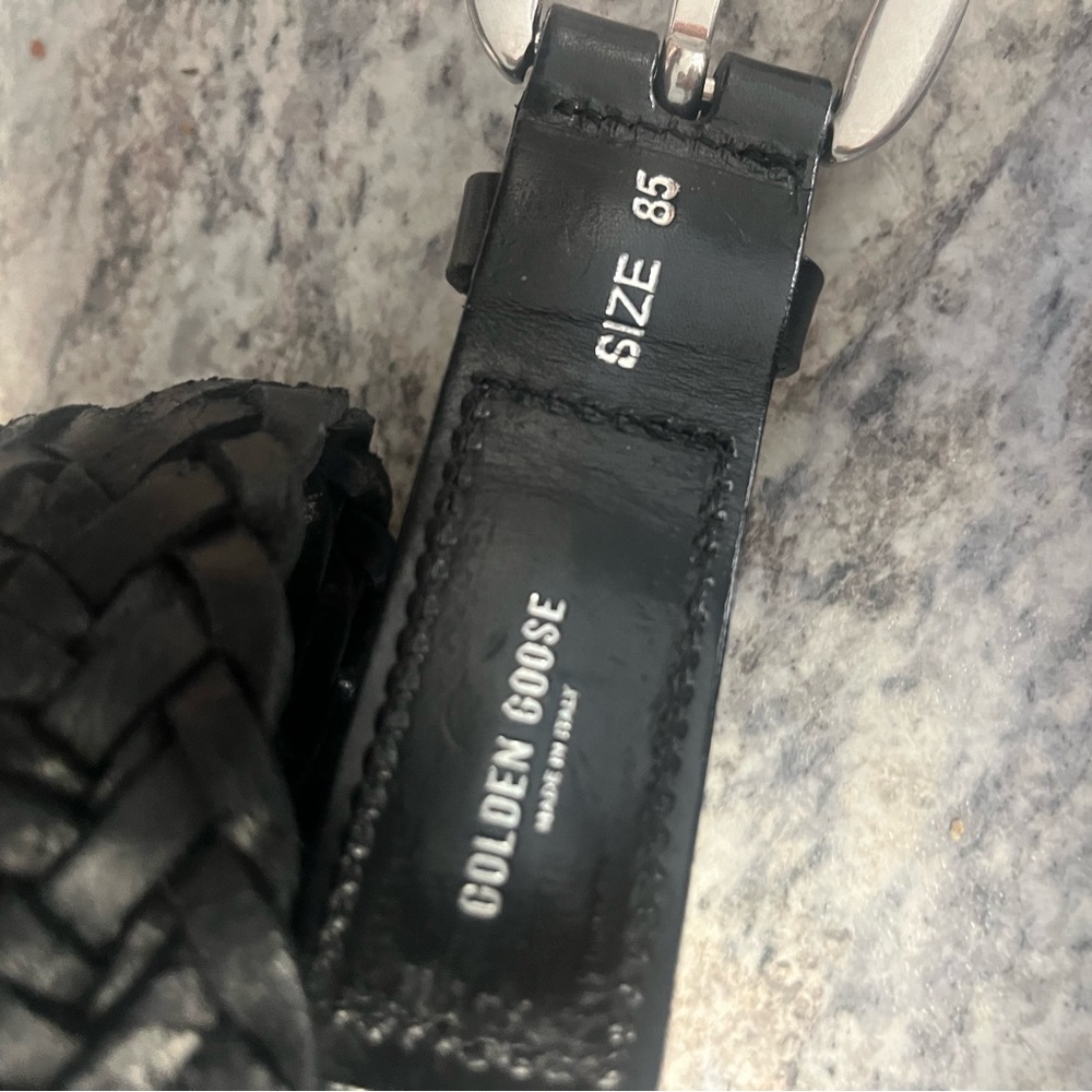 Golden Goose Black Woven Leather Belt